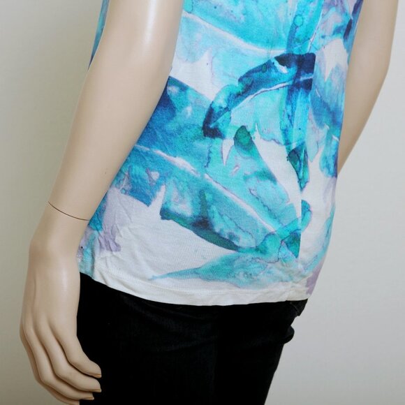 NWT Cynthia Rowley Watercolor Leaf Print Tank Top - Picture 6 of 10